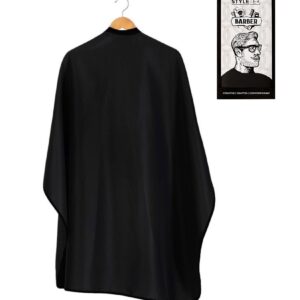 SOLID BLACK BARBER CAPE