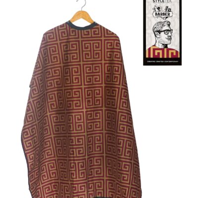 RED AND GOLD MILAN BARBER CAPE